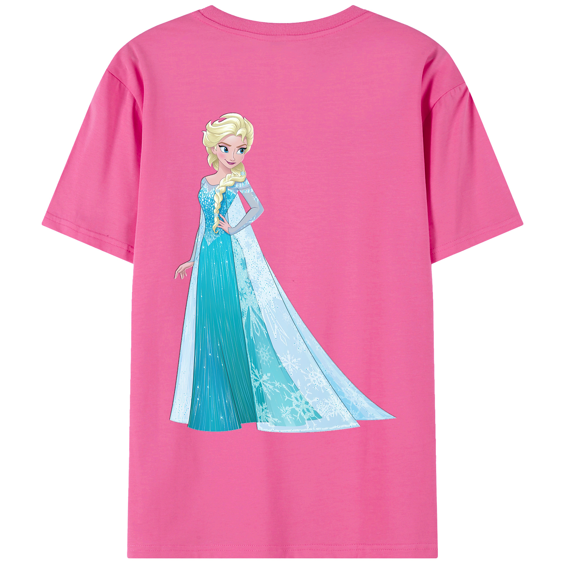 （画像用） アナと雪の女王 アンナ エルサ Frozen Anna Elsa レディース半袖Tシャツ(バックプリント)